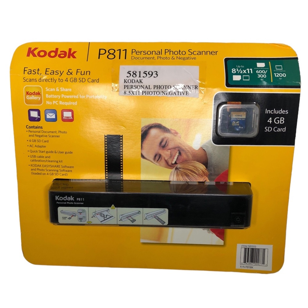 Kodak P811 Personal Portable Scanner for Photo Document Negative NO PC REQUIRED